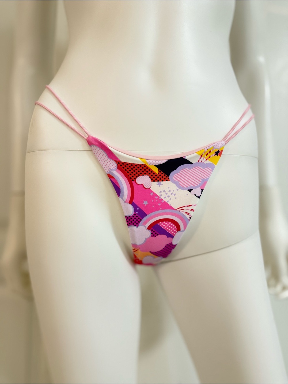 Pink Rainbow Print Women's Swim Bottom